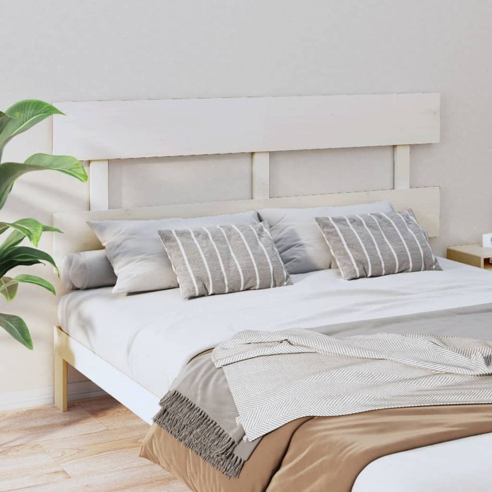 Vidaxl Čelo postele, biele, 154x3x81 cm, masívne borovicové drevo